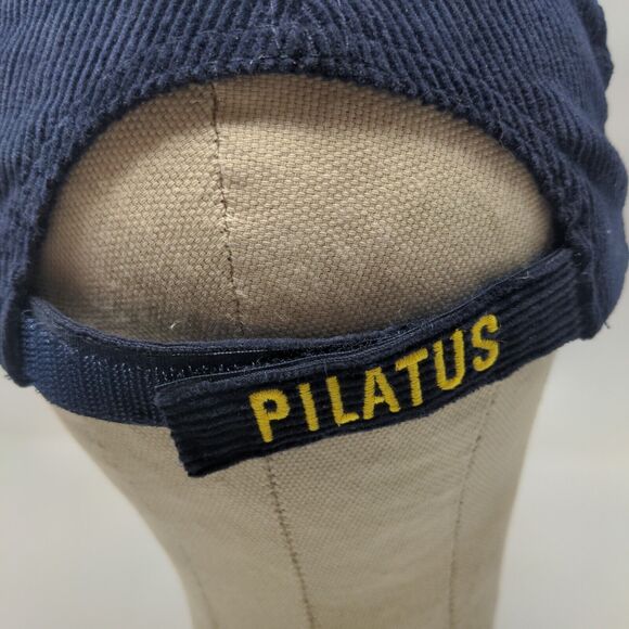 Pilatus Men's Strapback Hat Blue Corduroy Adjustable Embroidered Dragon Logo - Picture 8 of 10